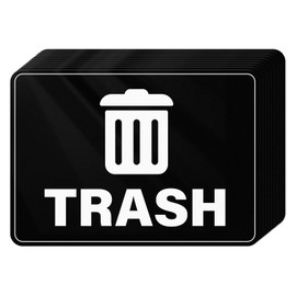 YIKIADA 10 Pack Trash Cans Stickers 10 × 7 Inches Vinyl Weatherproof Self Adhesive Recycle Sign for Waste Bins Home Business