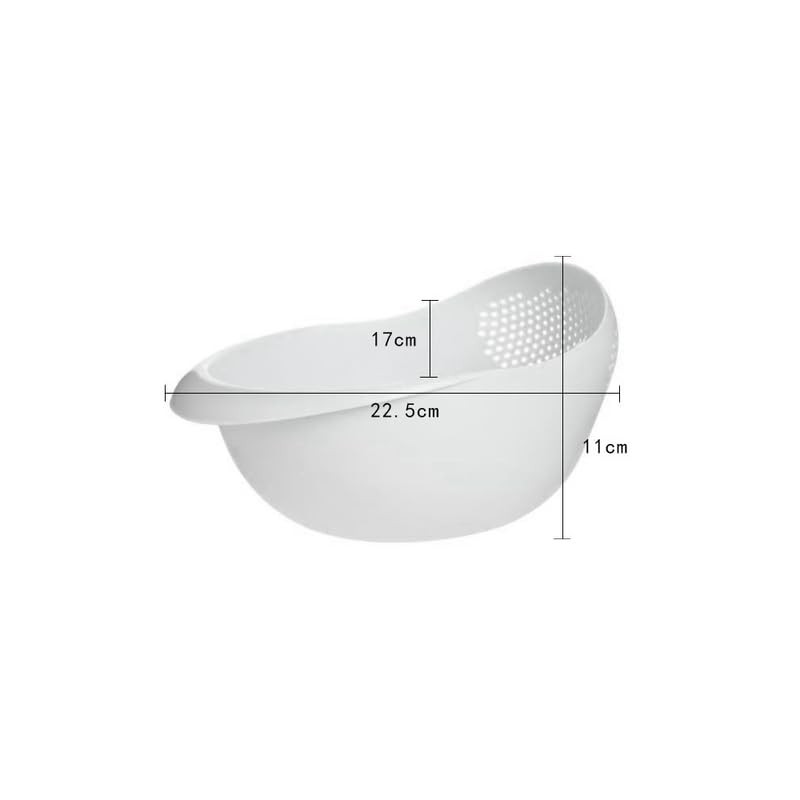 Rice Sieve Plastic Colander Kitchen Drain Basket with Handles Rice
