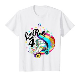 Kids 4 Year Old Birthday Shirt Girl Roller Skate Unicorn Outfit