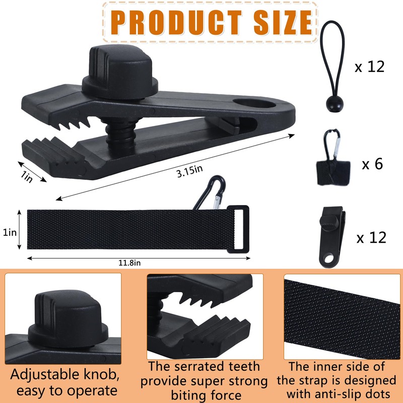 6 Sets Pool Cover Clip Kit for Above Ground Pools,
