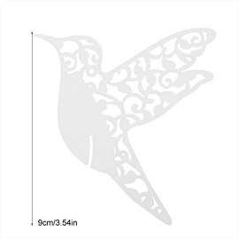 GOTOTOP Paquete de 50 Tarjetas de Nombre de Colibrí de Marfil Cortadas con Láser para Mesa de Boda de Pájaro, Decoración de Recepción de Nombre de Mesa Personalizada, Tarjetas de Invitados de(Blanco)