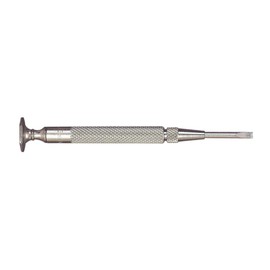 Starrett Jewelers Screwdriver with Knurled Grip and Nickel-plated Steel Bodies - Ideal for Fine, Delicate Work, and Relatively Small Work - .100" Blade Width - 555E