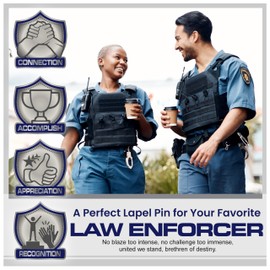 Armor Coin & Emblem - Saint Michael Lapel Pin - Protect & Serve - Hand Painted Bronze Pin With Silver Accents - Ideal Gift for Law Enforcement