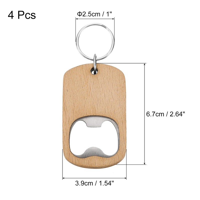 QUARKZMAN Wooden Bottle Opener 2.6 Inch Wooden Handle Stainless Steel