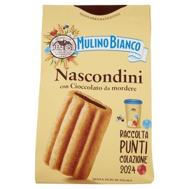 Mulino Bianco Biscotti Frollini Nascondini con Cioccolato da Mordere, Senza Olio di Palma, Colazione Ricca di Gusto, 330 g