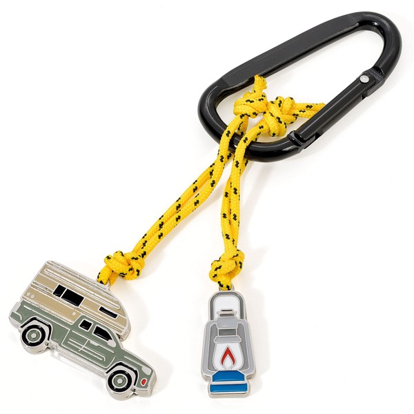 TROIKA KR21-06/BK Metal Keyring with Camping Trailer Multi-Coloured Handy, multicoloured,