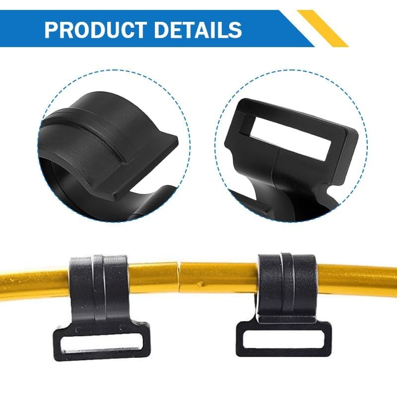 Tent Clips 20-Pack - 22mm Black Plastic C Clamps for