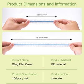 Food Covers, 200 PCS Fresh Keeping Bags, Food Covers Plastic Stretch Bowl Storage Lids Cling Film Bags for Keeping Meals Fruits and Vegetables Fresh in the Refrigerator (200)