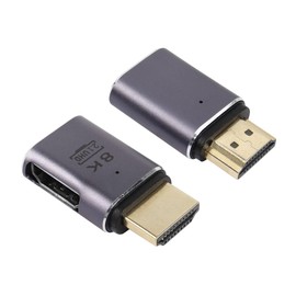 RIIEYOCA 8K HDMI 2.1 Adapter, 48Gbps Left Angle HDMI Female to Male Adapter, UHD Male 3D Extender Support 8K @ 60Hz / 4K @ 120Hz Compatible with HDTV, ARC Laptop, PC, Monitor (2 PCS)