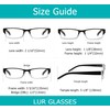 LUR READING GLASSES 4 pack Two-color frame Readers (BlackClear)