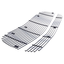 APS Premium 304 Stainless Steel Chrome Horizontal Billet Grille Grill Insert Combo Compatible with Chevy HHR 2006 2007 2008 2009 2010 2011 Main Upper Lower Bumper N19-S86878C