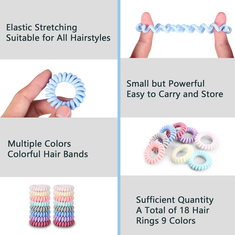 Teqifu 16 Elásticos para El Cabello, Sin Arrugas, Lazos para