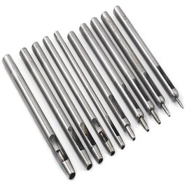 10 Pieces Leather Punch Tool, Hole Punch Paper, Punch Tool Set, 10 Sizes, for Leather, Belts, Watch Straps, Paper, Crafts