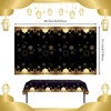 Black Eid Table Cloth Party Plastic Tablecloth,130*220cm Large Eid Ramadan