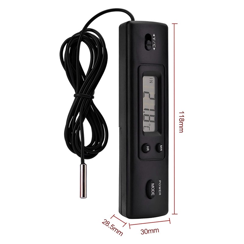 Wired Digital Indoor Thermometer for Outdoor Use, Electronic LCD Display