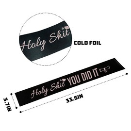 Holy You Did It Sash, Black Sash with Rose Gold Foil Congratulations Decor,Congrats Grad Party Decorations,Class of 2025 Graduation Sash