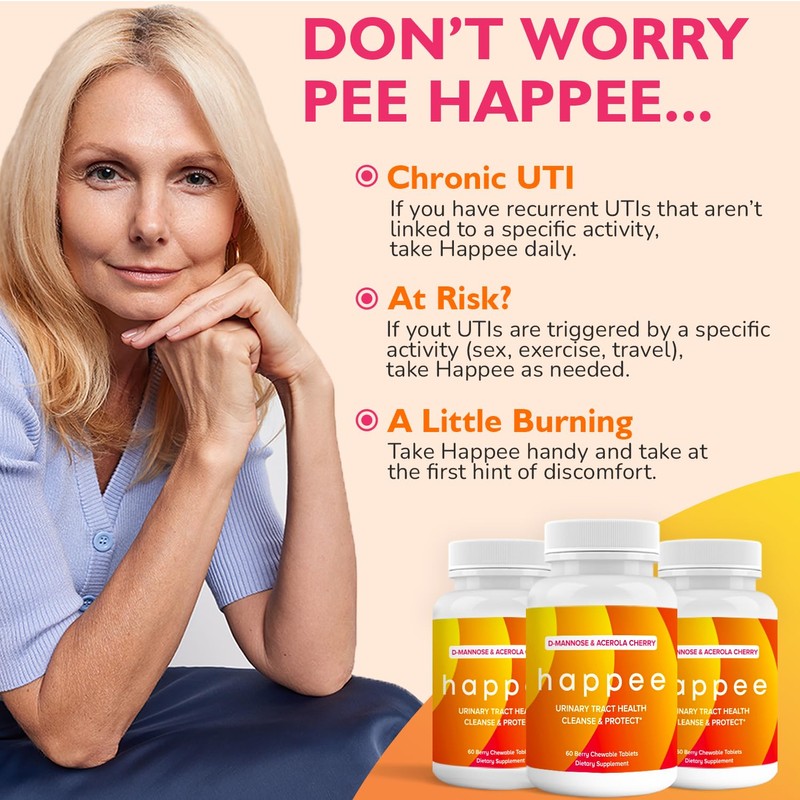 Chewable Tablets for UTI Prevention for Women and Men, Fast-Acting