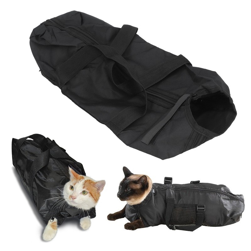 Cat Grooming Bag Scratch Resistant Multifunctional Breathable Pet Bathing Restraint
