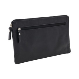 LEAS Banktasche, Geldtasche, Echt-Leder, schwarz Special-Edition