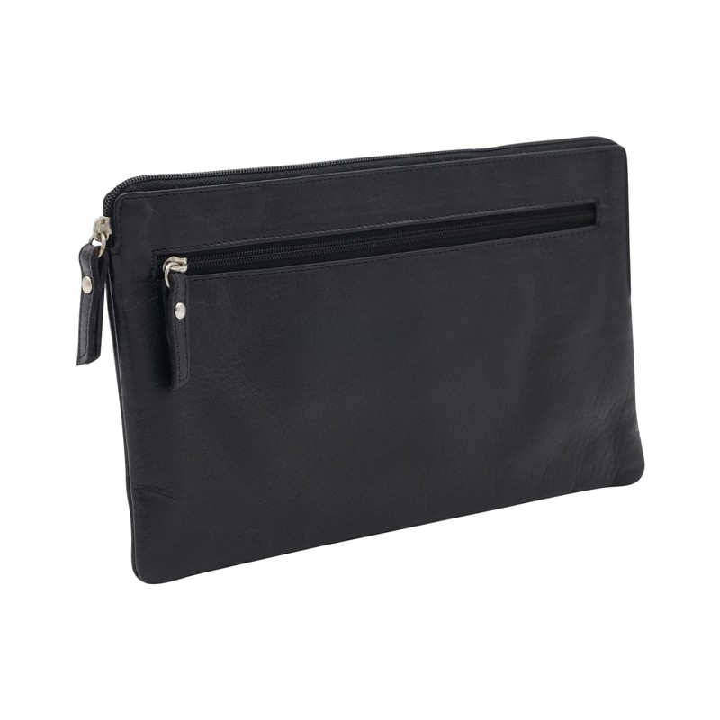 LEAS Banktasche, Geldtasche, Echt-Leder, schwarz Special-Edition