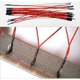 Qty. 50 8" Red Daisy Chained Female Jumper Wires