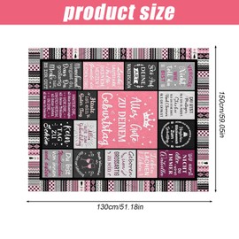 PRITOK Cuddly Blanket, Birthday Gift for Women, Gifts for Women, Cuddly Blanket Gifts for Women for Mum, Girls, Wife, Sister, Girlfriend, 130 x 150 cm, Happy Birthday Decoration Blanket