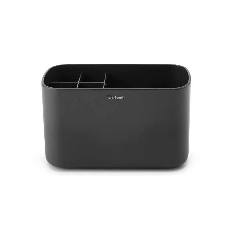 Brabantia ReNew Bathroom Caddy (Dark Grey) - Compartments for Toothbrushes,