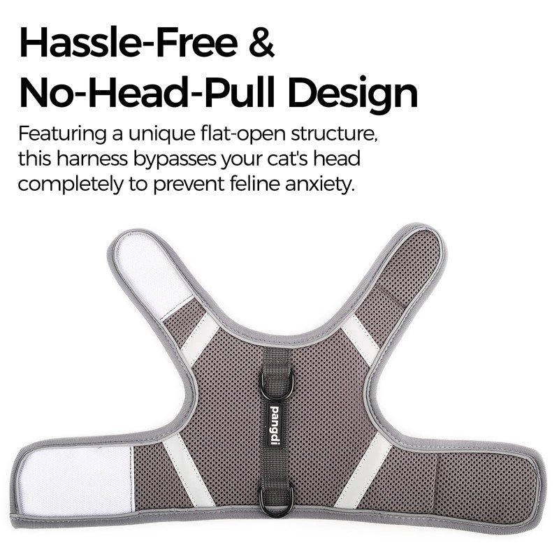 pangdi Cat Harness and Leash Set, No Over-the-Head Cat Vest,