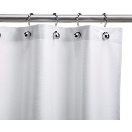 CSI Bathware 42" W x 74" L Assure Heavy-Duty Vinyl Shower Curtain in White