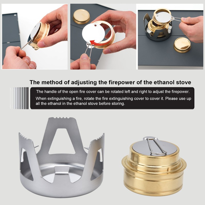 Camping Stove Windproof Vaporizable Portable Liquid Spirit Stove with Stand