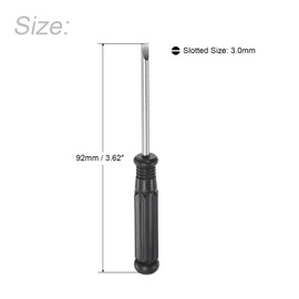 uxcell Mini Slotted Screwdriver, 3.0mm Flat Head with Black Handle for Small Appliances, 10 Pcs