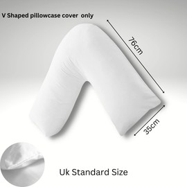 KANAK V Shaped Pillowcase Plain Polycotton Back & Neck Support V Pillow cover Orthopaedic/Pregnancy/Nursing Pillow Case Cover Only (Royal Blue)