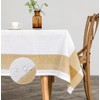 GOLD SAIL White Table Cloth Square Table–Waterproof and Wrinkle Resistant Washable Linen Tablecloth, Decorative Cloth Table Cover for Dining Table, Buffet Parties(60x60Inch-White/Yellow)