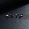 LiBihong Black Cubic Zirconia Alphabet Letter Stud Earrings, Sterling Silver