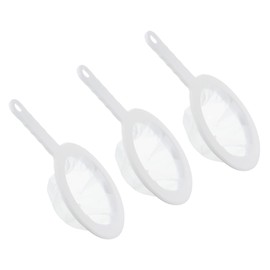 PATIKIL 9"x6" Food Filter Strainer, 3 Pack 100 Mesh Kitchen Mesh Filters Strainers Fine Mesh Sieve with Handle for Filter Juice Coffee Soy Milk, White