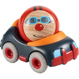 HABA 304779 Kullerbü Crash Car, Accessories for All Kullerbü Railways, with Ball Colin Crash Pilot, from 2 Years