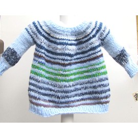 KSS Striped Pullover Baby Sweater with a Hat (12 Months) SW-941