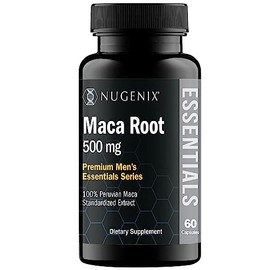Nugenix Essentials Maca Root Powder Capsules - 100% Peruvian Maca Extract, Peruvian Ginseng, MacaPrime - 60 Count