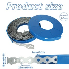 Oungy 2 PCS Pipe Strap 30 FT Metal Strapping with Holes Perforated Metal Hanger Straps Galvanized Pipe Supports, 7mm-2/3 Inches Width, Metal Straps for Pipe Fixing