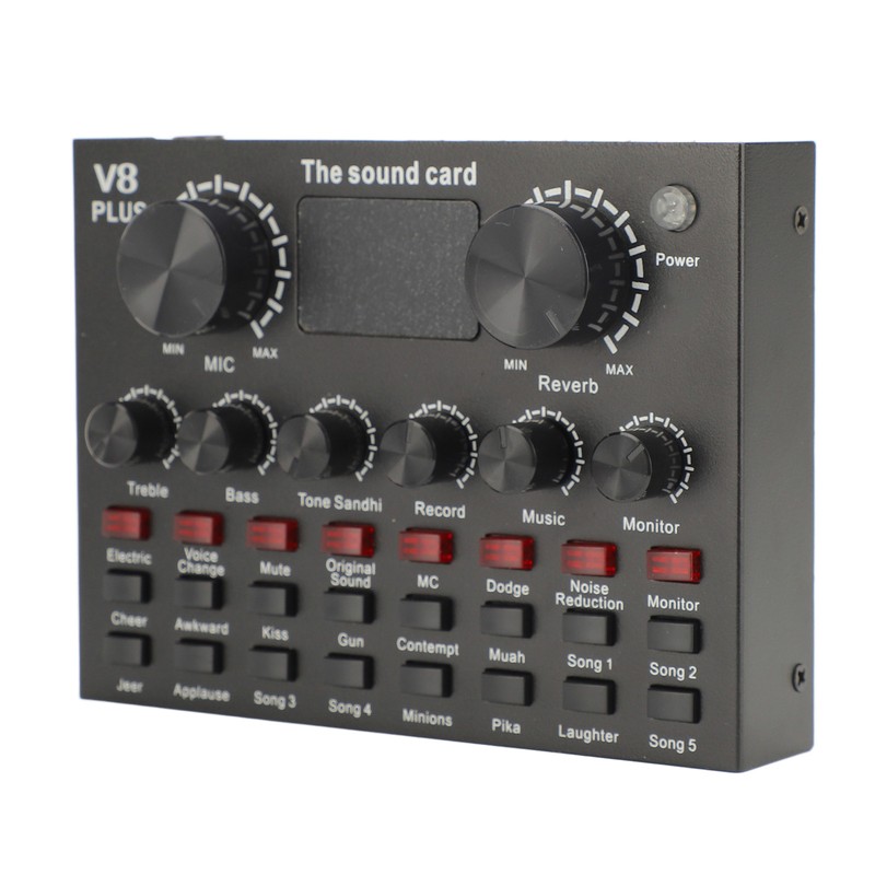 Live Sound Card with Built in Microphone Clear Recording Portable