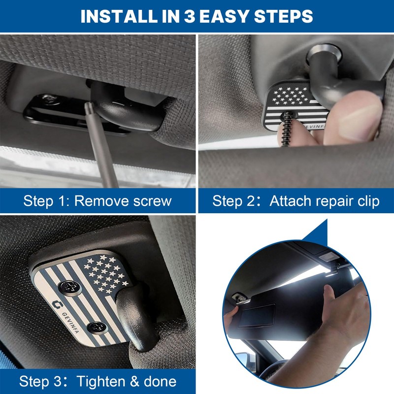 GEVINFA Sun Visor Repair Kit Compatible with Ram 1500 2019-2026,