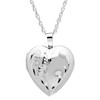 Sterling Silver Hand Engraved Butterfly Heart Locket, 18"