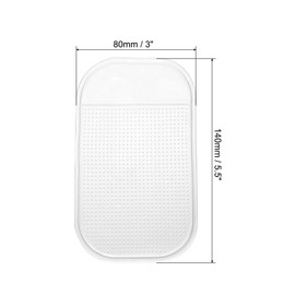 HARFINGTON 5pcs Car Dashboard Anti-Slip Mat 5.5" x 3" Universal Sticky Dash Pad Washable Reusable Car Non-Slip Mats for Phone Keys Sunglasses Electronic Devices, Transparent