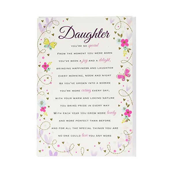 Heartfelt Wishes Sentimental Birthday Card Daughter - Regal Publishing C80679, white|peach|beige|pink|green, 9 x 6 inches