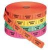 PM Company 59001 Admit-One Ticket Multi-Pack, 4 Rolls, 2 Red,