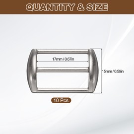 QUARKZMAN Pack of 10 Metal Baseball Cap Buckle, Adjustable Cap Strap Adjuster, Slider, Bag Strap, Strap Holder, Hardware Accessories for Making Wallets, Matt Silver, matt silver