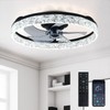 Depuley Modern Ceiling Fan with Light: 20-Inch Dimmable White Small