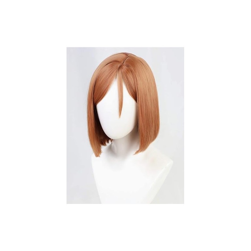 Brown Side Parted Peluca Corta Bob Styling Peluca para Niñas