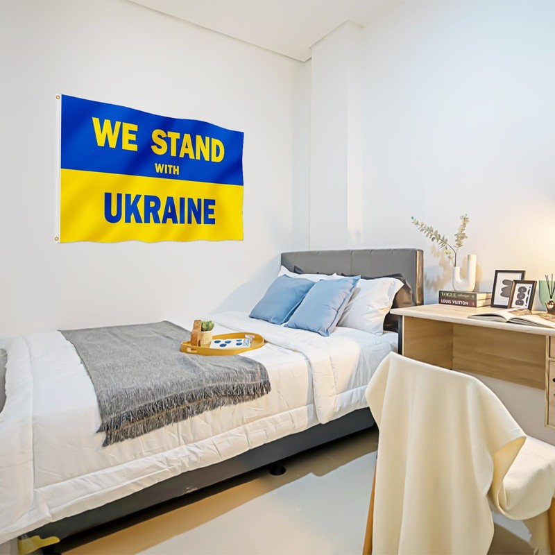 We Stand With Ukraine Flag 3x5FT Stop The War Support