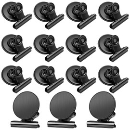 Magnets for Magnetic Board, Pack of 20 Fridge Magnet Clips, Magnetic Metal Clip, Fridge Magnet Clip, Silver Magnetic Clips for Whiteboard, Fridge, Office, Photos 31 mm (15, Black)